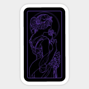 Alphonse Mucha Primevere Violet Neon Sticker